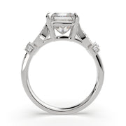 4.15 Carat VS1 D Lab Grown Diamond Pave Princess Ring